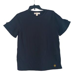 Michael Kors super cute flouncy sleeve black T-shirt size S